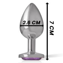 plug anal en métal aluminium avec cristal violet taille s