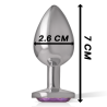 plug anal en métal aluminium avec cristal violet taille s