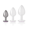 plug anal en métal aluminium avec cristal violet taille s