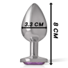 plug anal en métal aluminium avec cristal violet taille m