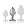 plug anal en métal aluminium avec cristal violet taille m