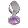 plug anal en métal aluminium avec cristal violet taille l