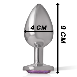 plug anal en métal aluminium avec cristal violet taille l