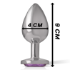 plug anal en métal aluminium avec cristal violet taille l