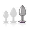 plug anal en métal aluminium avec cristal violet taille l