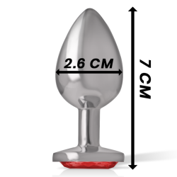 plug anal en métal aluminium avec cristal rouge taille s