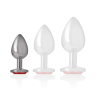 plug anal en métal aluminium avec cristal rouge taille s