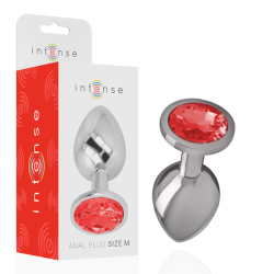 plug anal en métal avec cristal rouge taille m