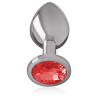 plug anal en métal avec cristal rouge taille m