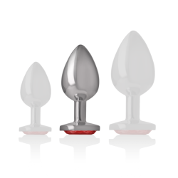 plug anal en métal avec cristal rouge taille m
