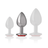 plug anal en métal avec cristal rouge taille m