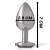 plug anal en métal aluminium avec cristal noir taille s