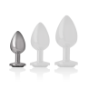 plug anal en métal aluminium avec cristal noir taille s