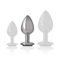 plug anal en métal aluminium avec verre noir taille m
