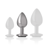 plug anal en métal aluminium avec verre noir taille m