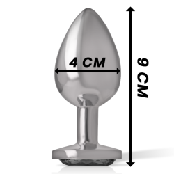 plug anal en métal aluminium avec verre noir taille l