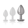 plug anal en métal aluminium avec verre noir taille l
