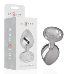 plug anal en métal aluminium avec cristal dargent taille s