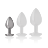 plug anal en métal aluminium avec cristal dargent taille s