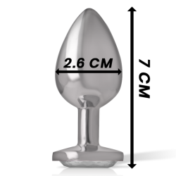 plug anal en métal aluminium avec cristal dargent taille s