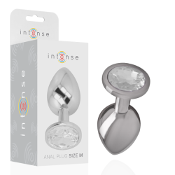 plug anal en métal aluminium avec cristal dargent taille m