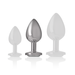 plug anal en métal aluminium avec cristal dargent taille m