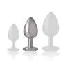 plug anal en métal aluminium avec cristal dargent taille m