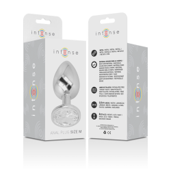 plug anal en métal aluminium avec cristal dargent taille m