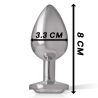 plug anal en métal aluminium avec cristal dargent taille m