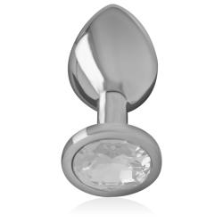 plug anal en métal aluminium avec cristal dargent taille l