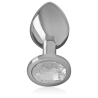 plug anal en métal aluminium avec cristal dargent taille l