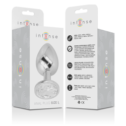 plug anal en métal aluminium avec cristal dargent taille l