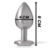 plug anal en métal aluminium avec cristal dargent taille l