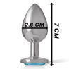 plug anal en métal aluminium avec cristal bleu taille s