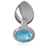 plug anal en métal aluminium avec cristal bleu taille l