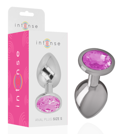 plug anal en métal aluminium avec cristal rose taille s