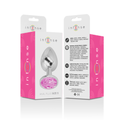 plug anal en métal aluminium avec cristal rose taille s