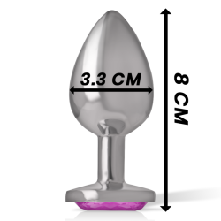 plug anal en métal aluminium avec cristal rose taille m