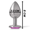 plug anal en métal aluminium avec cristal rose taille m
