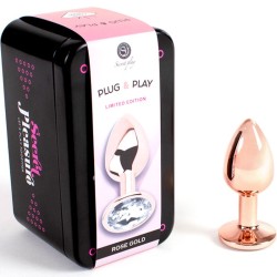 plug anal en métal or rose petite taille 7 cm