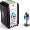 plug anal en métal arc-en-ciel petite taille 7 cm