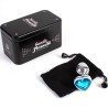 plug anal en métal coeur bleu petite taille 7 cm
