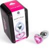plug anal en métal coeur fuchsia petite taille 7 cm