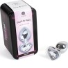 plug anal en métal coeur cristal clair petite taille 7 cm