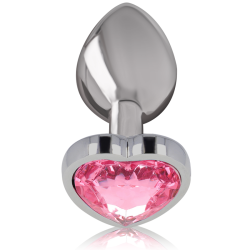 plug anal en métal aluminium coeur rose taille s