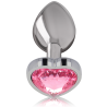 plug anal en métal aluminium coeur rose taille s