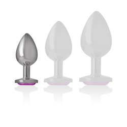 plug anal en métal aluminium coeur rose taille s