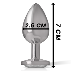 plug anal en métal aluminium coeur blanc taille s