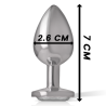 plug anal en métal aluminium coeur blanc taille s