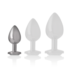 plug anal en métal aluminium coeur blanc taille s